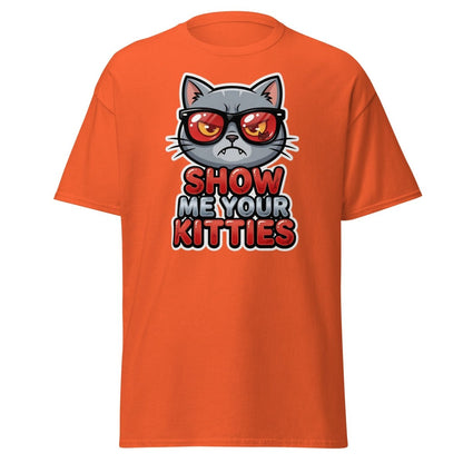 Show Me Your Kitties Funny Cat T-Shirt - Orange - TeeRipple