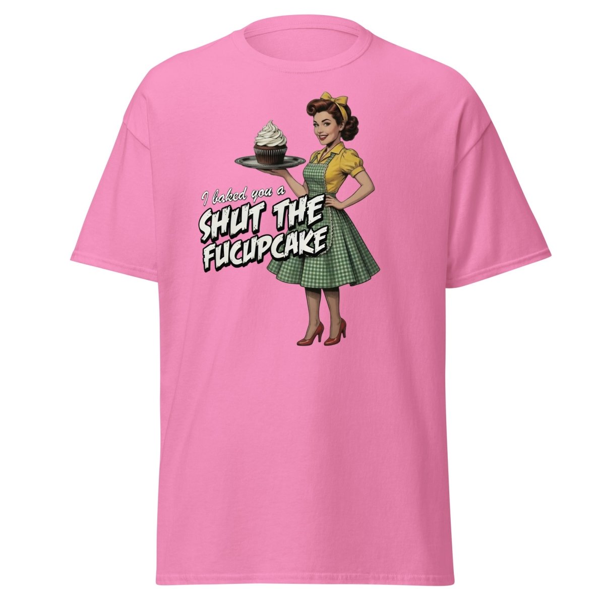 Shut The Fucupcake Funny Retro Pinup T-Shirt - Azalea - TeeRipple
