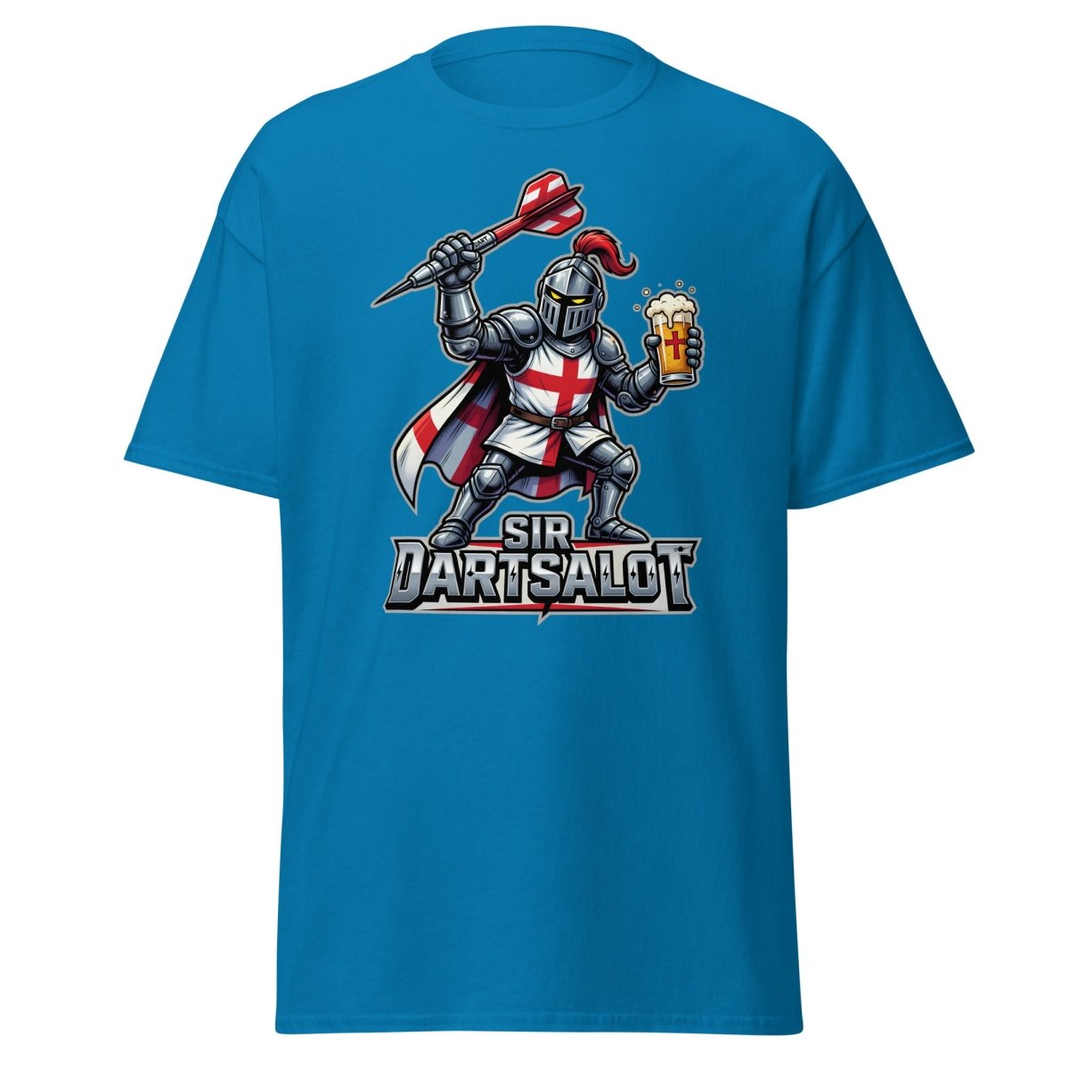 Sir Dartsalot Dart Player T-Shirt - Funny Knight Beer Tee - Sapphire - TeeRipple