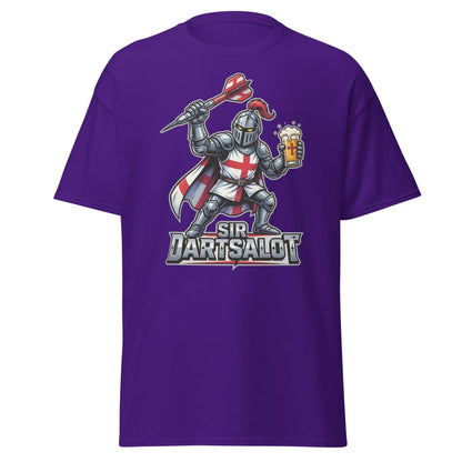 Sir Dartsalot Dart Player T-Shirt - Funny Knight Beer Tee - Purple - TeeRipple