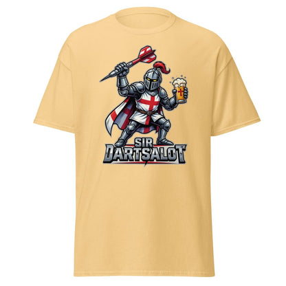 Sir Dartsalot Dart Player T-Shirt - Funny Knight Beer Tee - Yellow Haze - TeeRipple