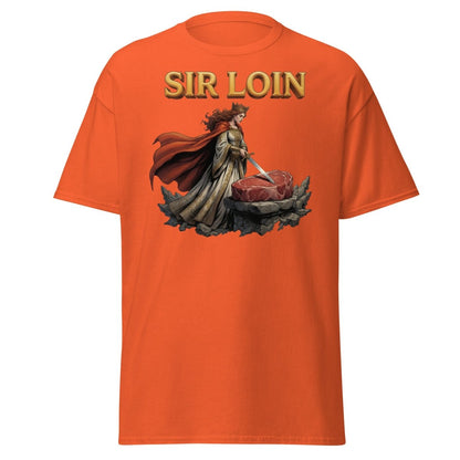 Sir Loin T-Shirt – Funny Knight Steak Pun Tee - Orange - TeeRipple