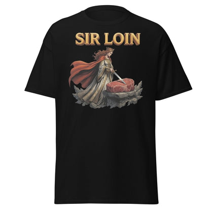 Sir Loin T-Shirt – Funny Knight Steak Pun Tee - Black - TeeRipple