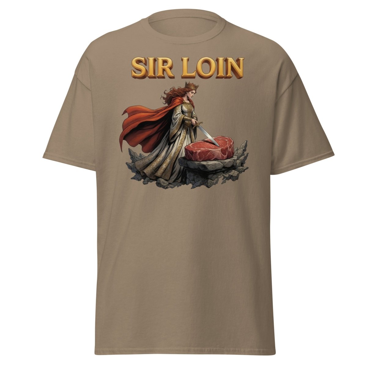 Sir Loin T-Shirt – Funny Knight Steak Pun Tee - Brown Savana - TeeRipple