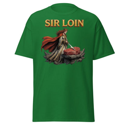 Sir Loin T-Shirt – Funny Knight Steak Pun Tee - Turf Green - TeeRipple