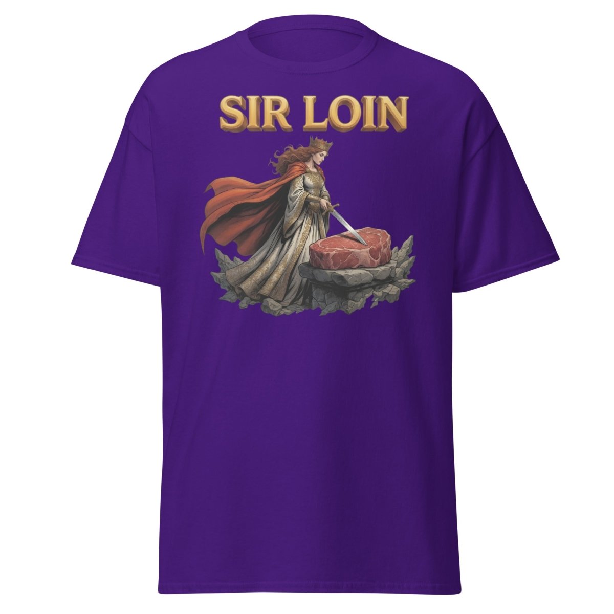 Sir Loin T-Shirt – Funny Knight Steak Pun Tee - Purple - TeeRipple