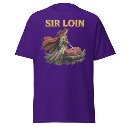 Sir Loin T-Shirt – Funny Knight Steak Pun Tee - Purple - TeeRipple