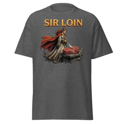 Sir Loin T-Shirt – Funny Knight Steak Pun Tee - Dark Heather - TeeRipple