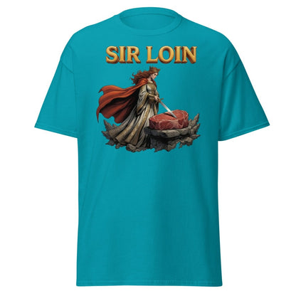 Sir Loin T-Shirt – Funny Knight Steak Pun Tee - Tropical Blue - TeeRipple