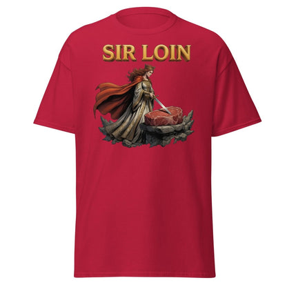 Sir Loin T-Shirt – Funny Knight Steak Pun Tee - Cardinal - TeeRipple