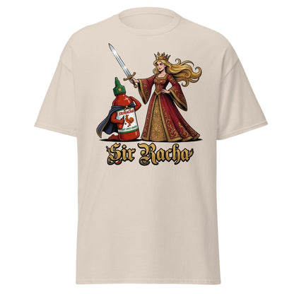 Sir Racha Hot Sauce Queen T-Shirt | Funny Sriracha Pun Tee - Natural - TeeRipple