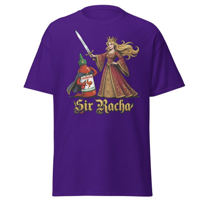Sir Racha Hot Sauce Queen T-Shirt | Funny Sriracha Pun Tee - Purple - TeeRipple