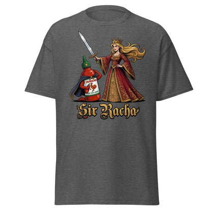 Sir Racha Hot Sauce Queen T-Shirt | Funny Sriracha Pun Tee - Dark Heather - TeeRipple