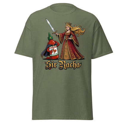 Sir Racha Hot Sauce Queen T-Shirt | Funny Sriracha Pun Tee - Military Green - TeeRipple