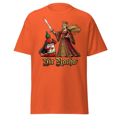 Sir Racha Hot Sauce Queen T-Shirt | Funny Sriracha Pun Tee - Orange - TeeRipple