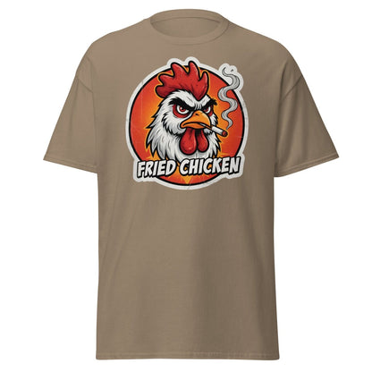 Smoking Rooster "Fried Chicken" Funny T-Shirt - Brown Savana - TeeRipple