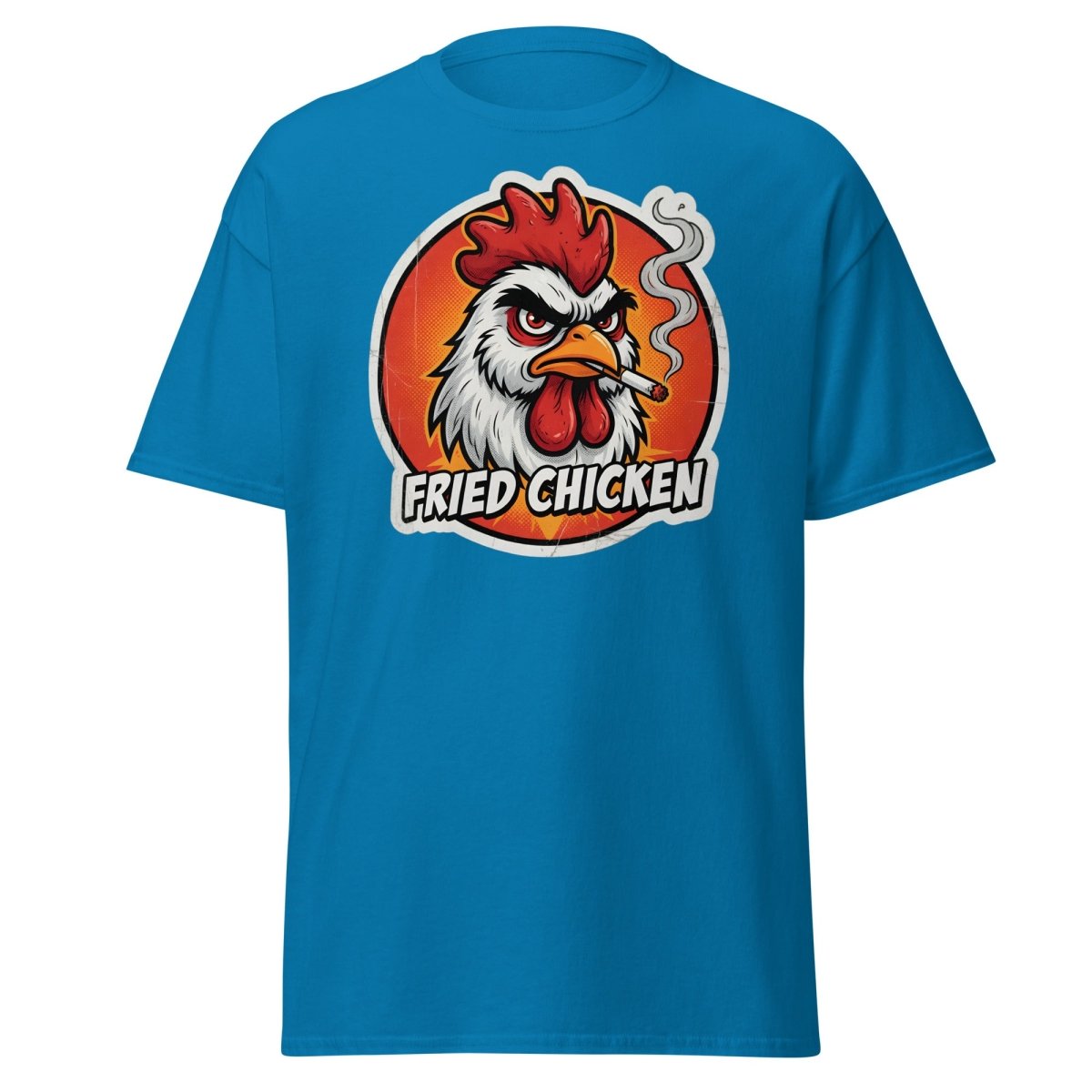 Smoking Rooster "Fried Chicken" Funny T-Shirt - Sapphire - TeeRipple