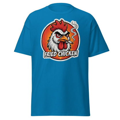 Smoking Rooster "Fried Chicken" Funny T-Shirt - Sapphire - TeeRipple