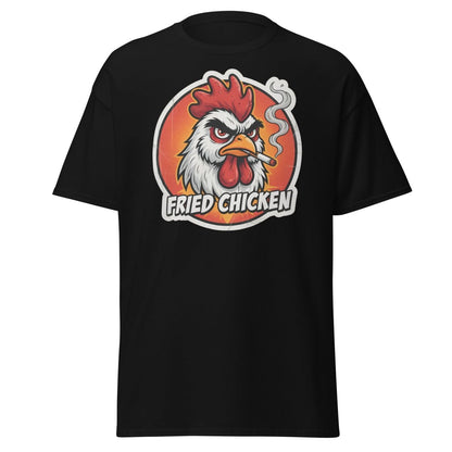 Smoking Rooster "Fried Chicken" Funny T-Shirt - Black - TeeRipple
