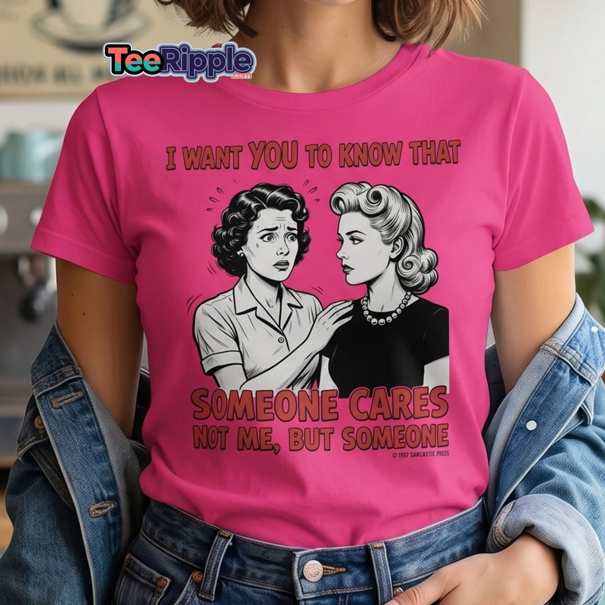 Someone Cares Not Me Sarcastic Retro T-Shirt - Black - TeeRipple