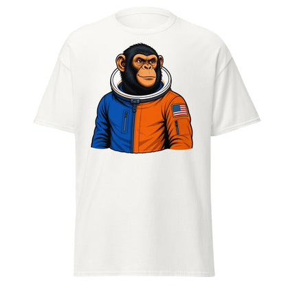 Space Chimp Astronaut Graphic T-Shirt - White - TeeRipple