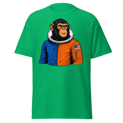 Space Chimp Astronaut Graphic T-Shirt - Irish Green - TeeRipple