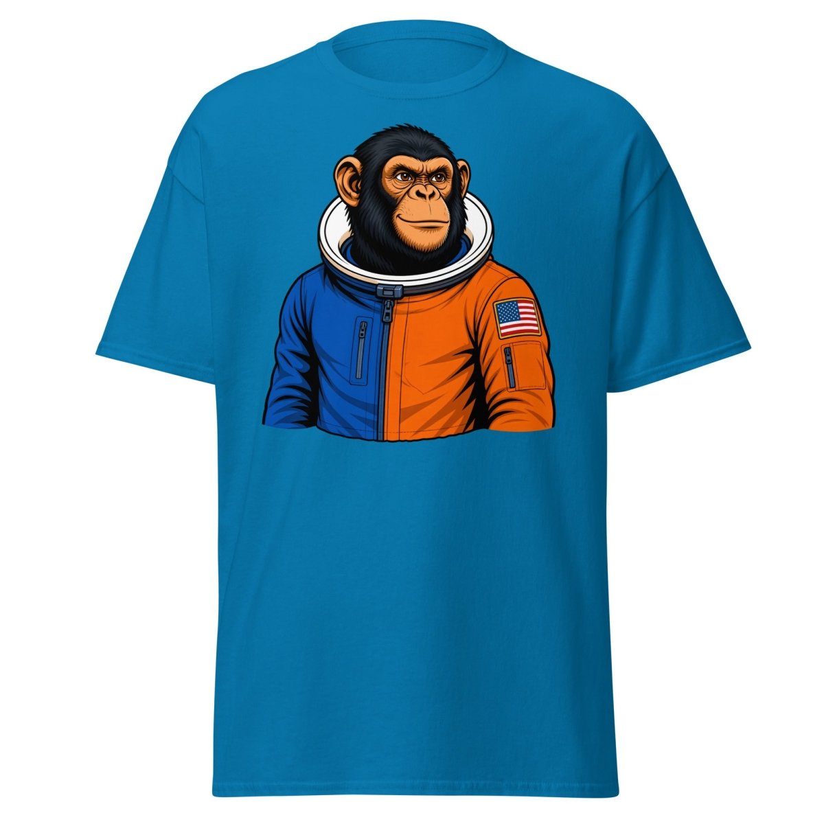 Space Chimp Astronaut Graphic T-Shirt - Sapphire - TeeRipple