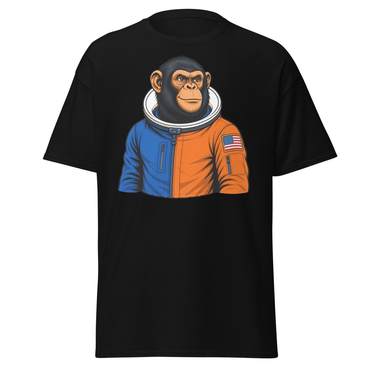 Space Chimp Astronaut Graphic T-Shirt - Black - TeeRipple