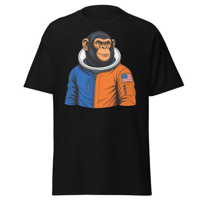 Space Chimp Astronaut Graphic T-Shirt - Black - TeeRipple