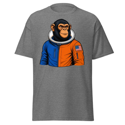 Space Chimp Astronaut Graphic T-Shirt - Graphite Heather - TeeRipple