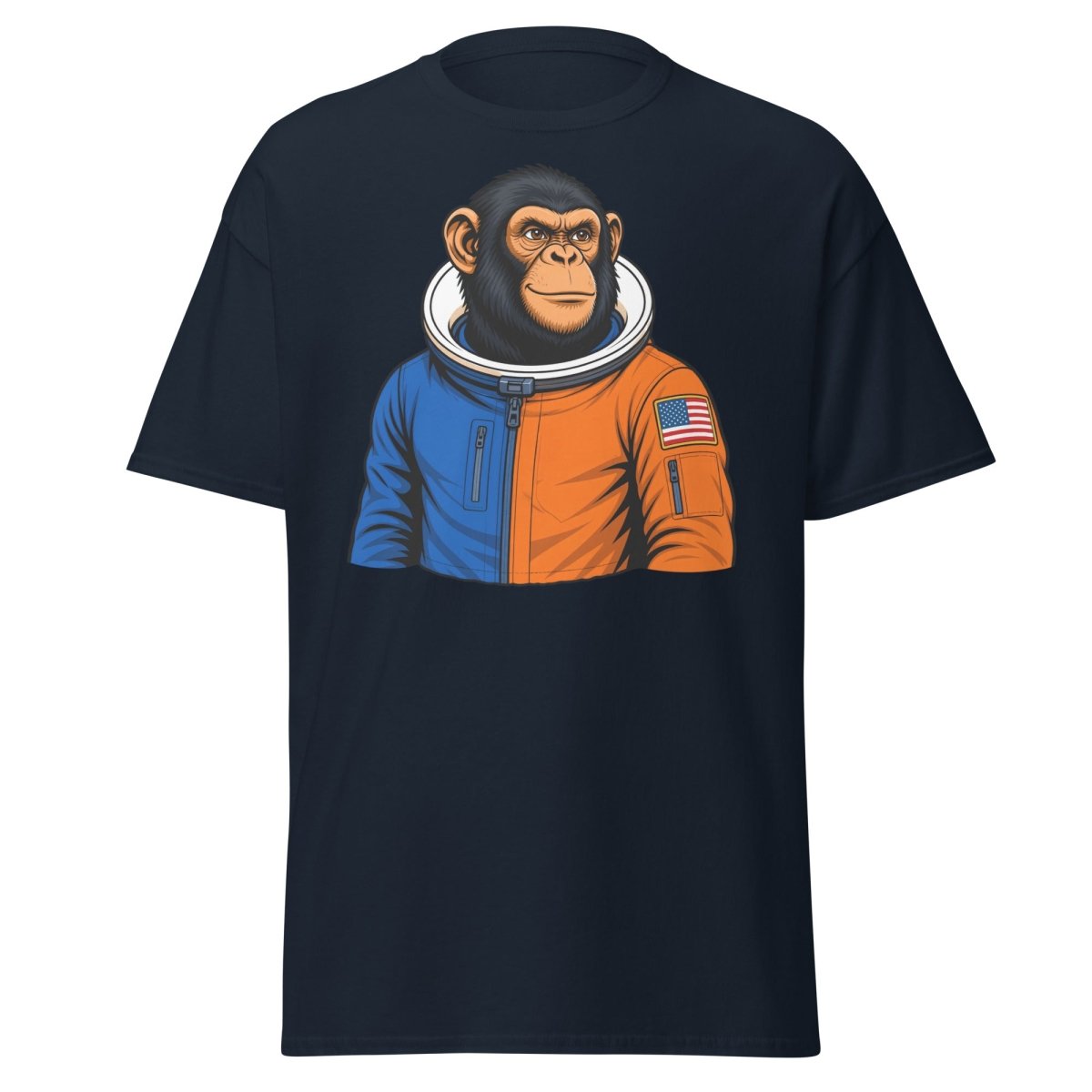 Space Chimp Astronaut Graphic T-Shirt - Navy - TeeRipple