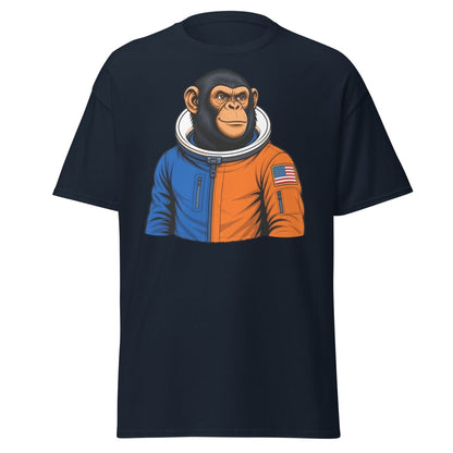 Space Chimp Astronaut Graphic T-Shirt - Navy - TeeRipple