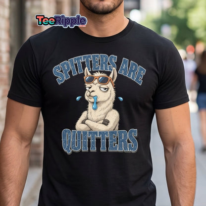 Spitters Are Quitters Llama Tee - Maroon - TeeRipple