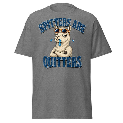 Spitters Are Quitters Llama Tee - Graphite Heather - TeeRipple