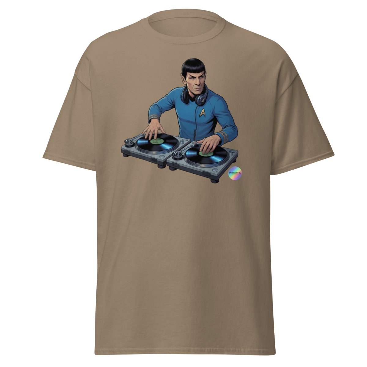 Spock DJ T-Shirt - Funny Spock Turntable Tee - Brown Savana - TeeRipple