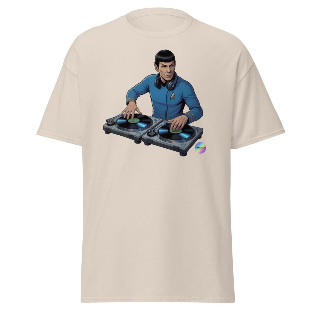 Spock DJ T-Shirt - Funny Spock Turntable Tee - Natural - TeeRipple