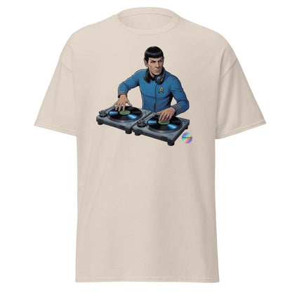 Spock DJ T-Shirt - Funny Spock Turntable Tee - Natural - TeeRipple