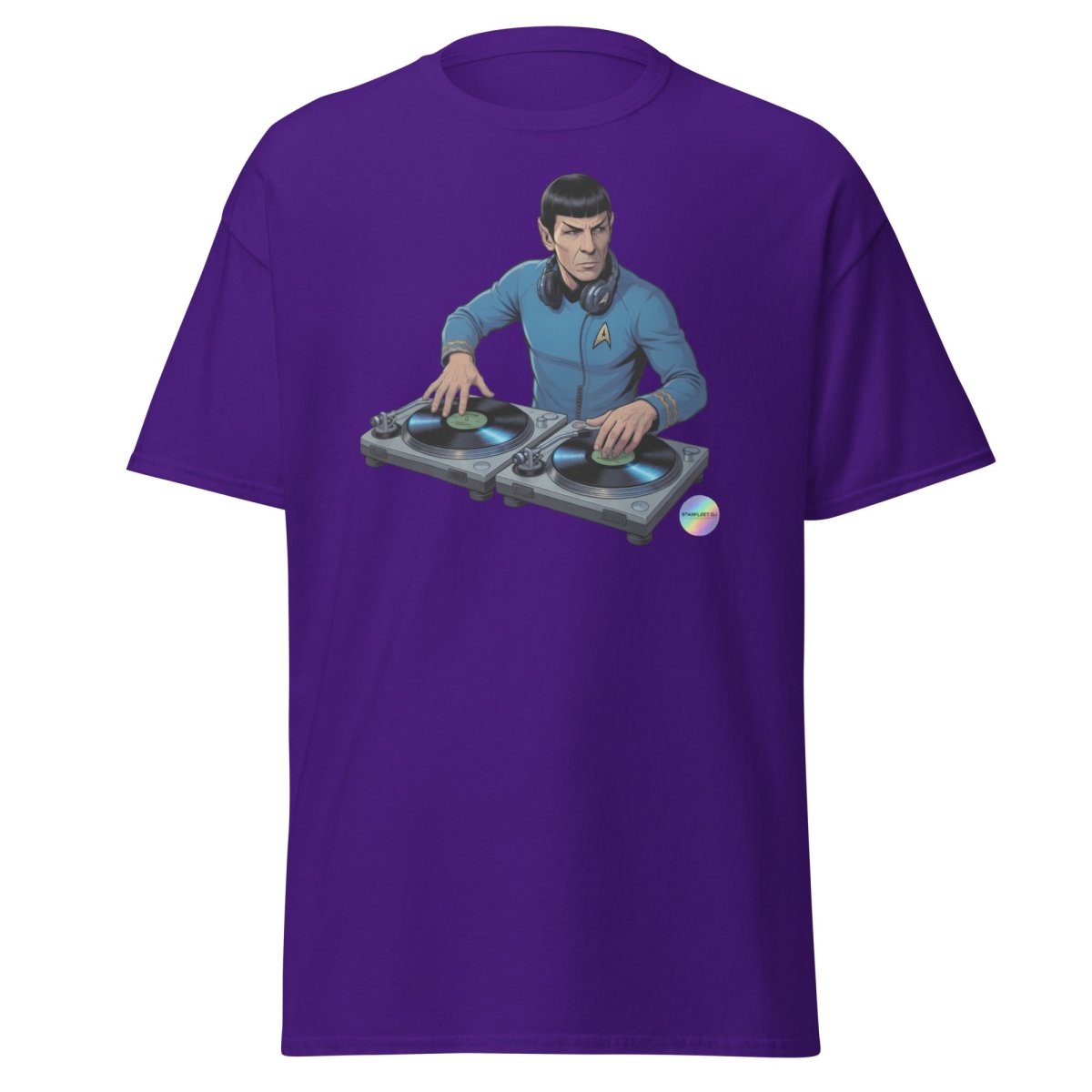 Spock DJ T-Shirt - Funny Spock Turntable Tee - Purple - TeeRipple