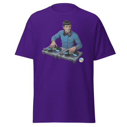 Spock DJ T-Shirt - Funny Spock Turntable Tee - Purple - TeeRipple