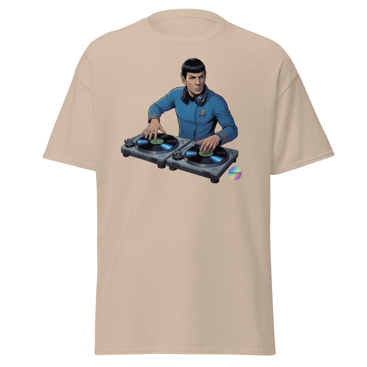 Spock DJ T-Shirt - Funny Spock Turntable Tee - Sand - TeeRipple