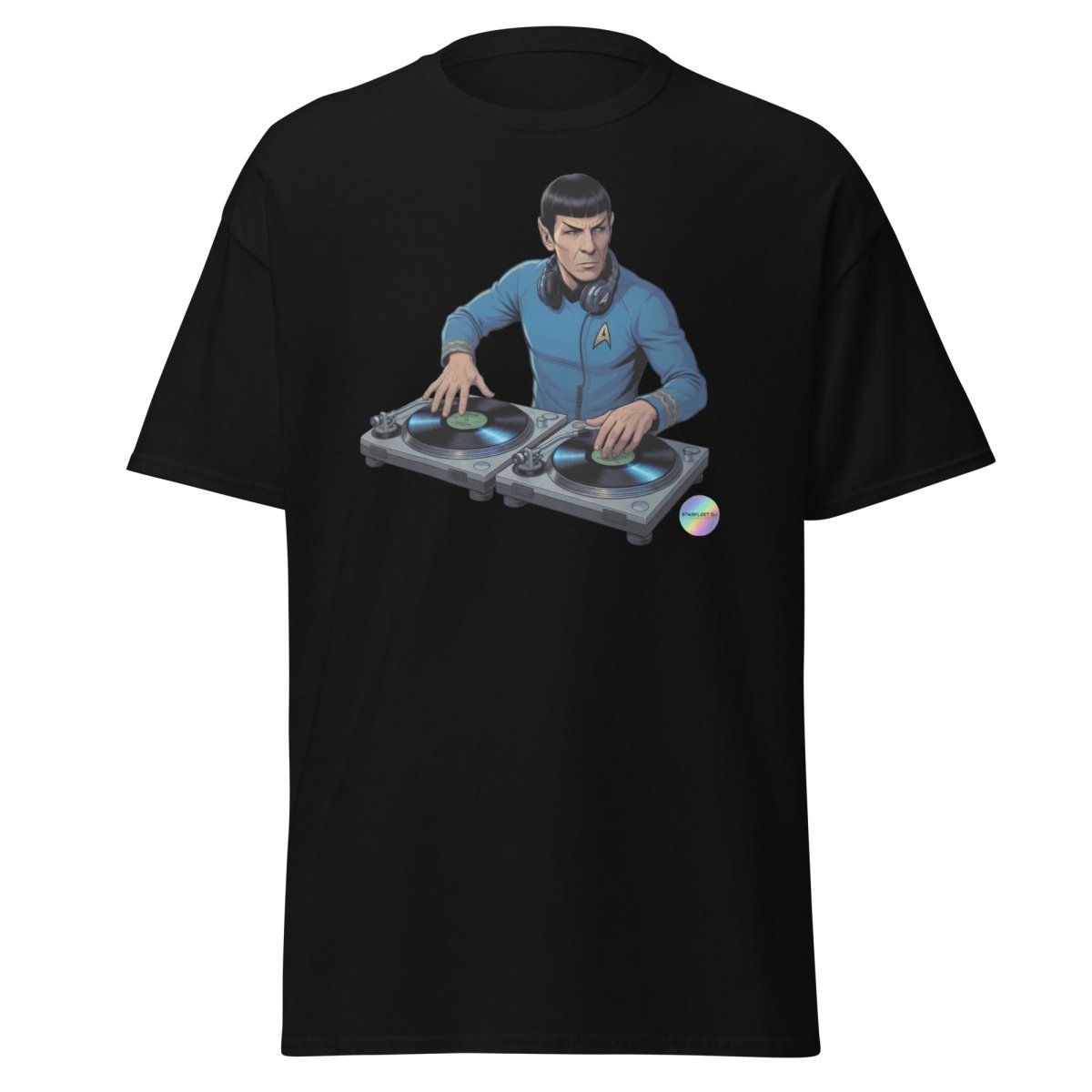 Spock DJ T-Shirt - Funny Spock Turntable Tee - Black - TeeRipple
