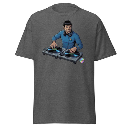 Spock DJ T-Shirt - Funny Spock Turntable Tee - Dark Heather - TeeRipple