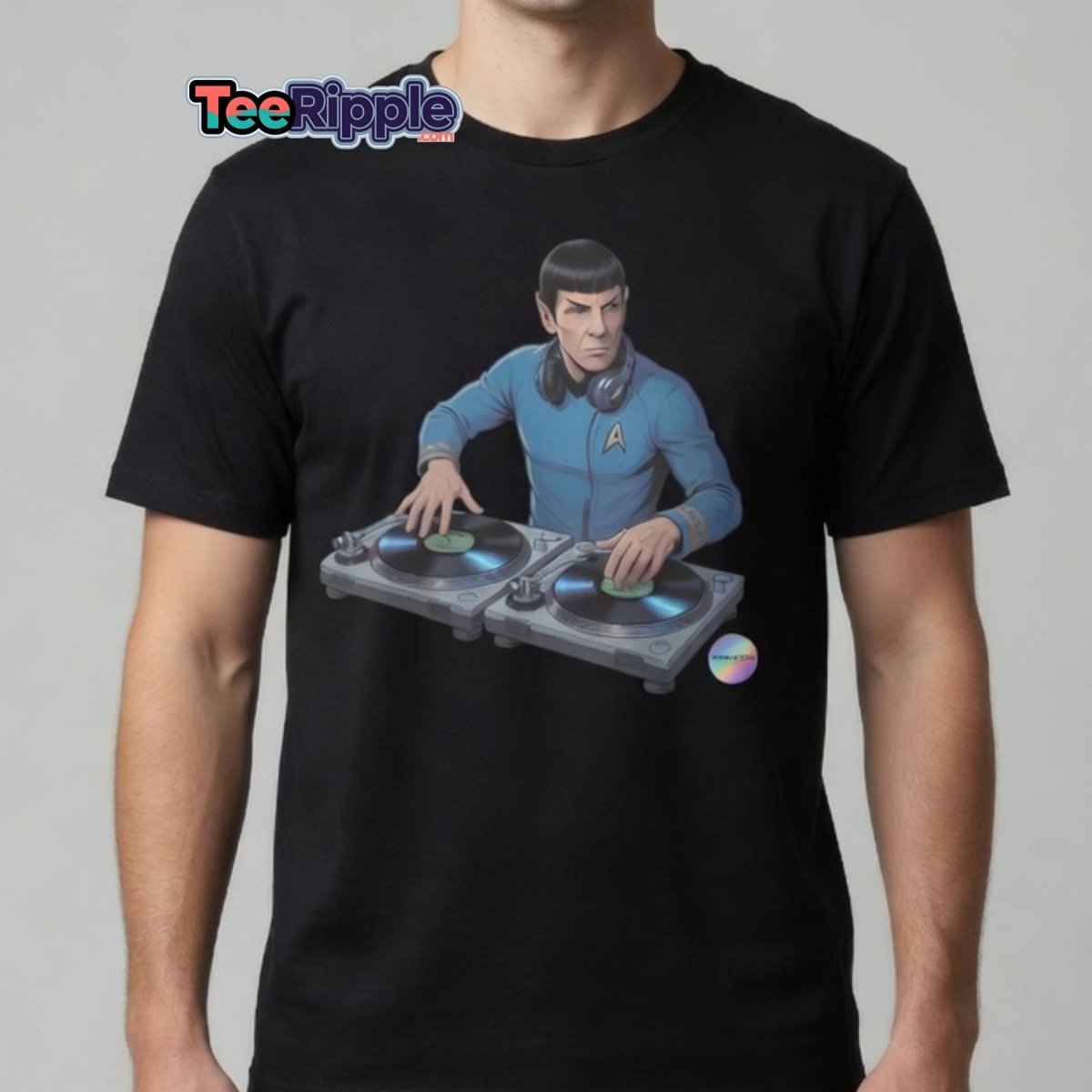 Spock DJ T-Shirt - Funny Spock Turntable Tee - Maroon - TeeRipple