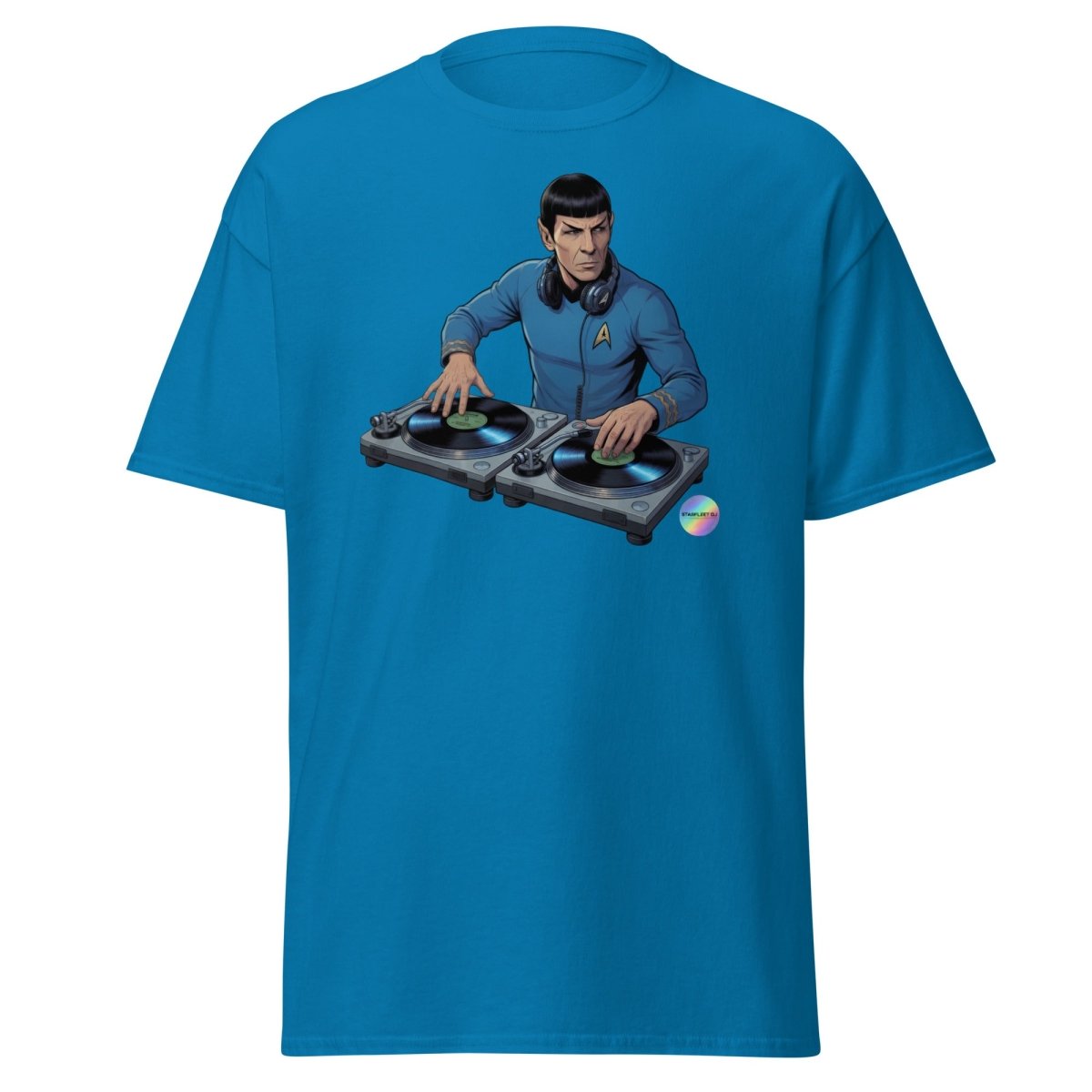Spock DJ T-Shirt - Funny Spock Turntable Tee - Sapphire - TeeRipple