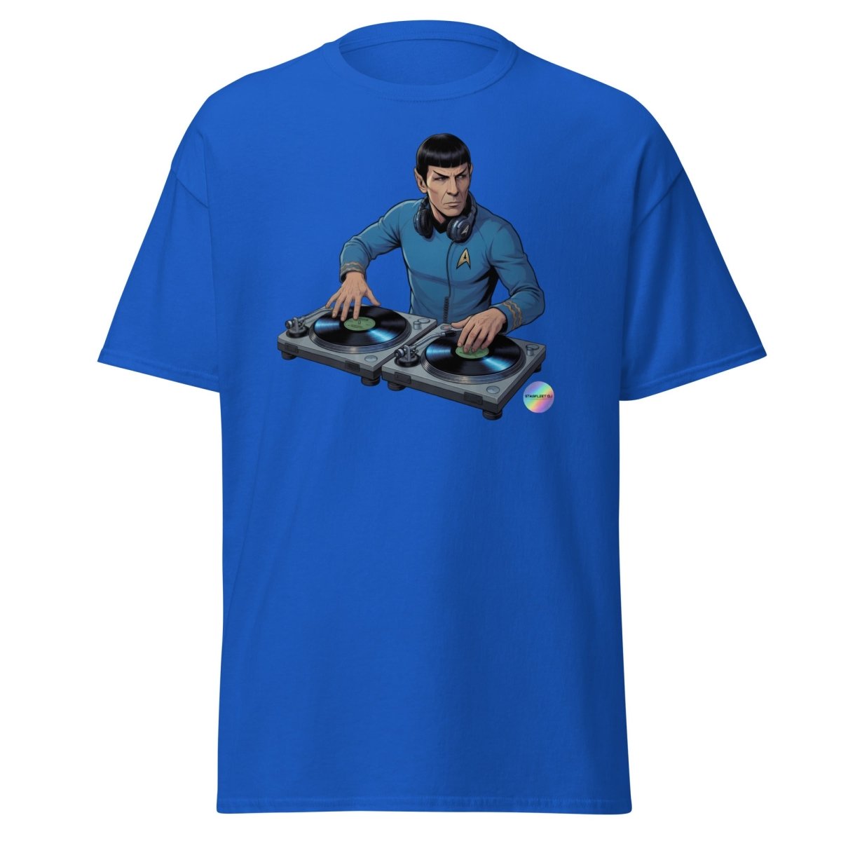 Spock DJ T-Shirt - Funny Spock Turntable Tee - Royal - TeeRipple