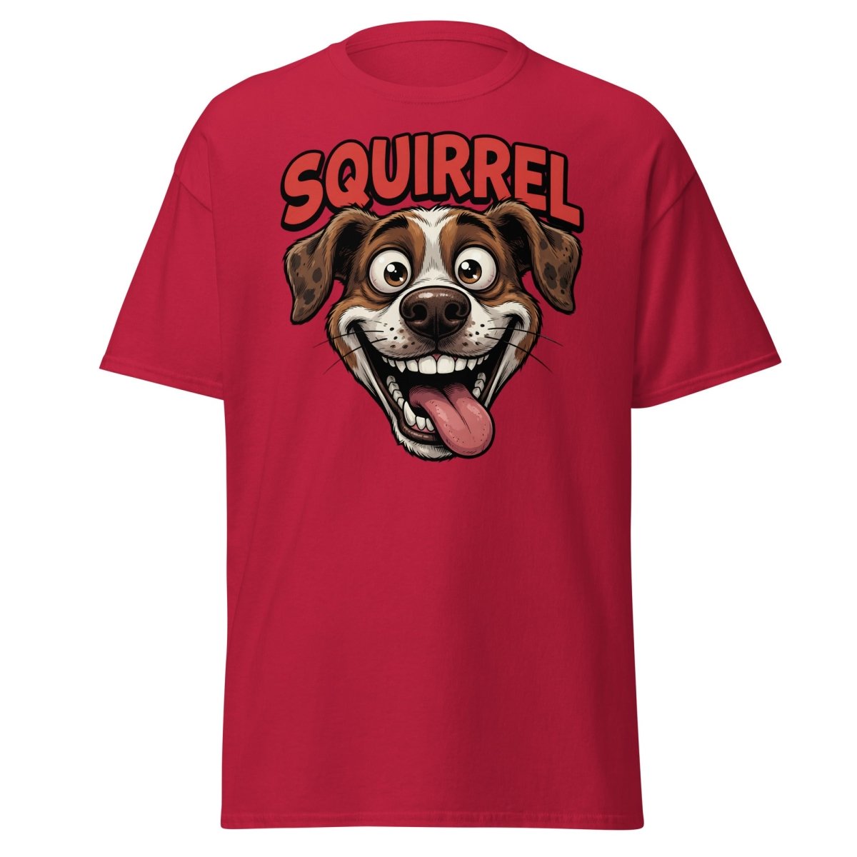 SQUIRREL! Funny Dog T-Shirt - Distracted Puppy Tee - Cardinal - TeeRipple