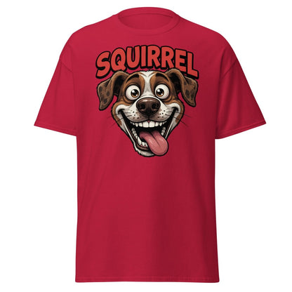 SQUIRREL! Funny Dog T-Shirt - Distracted Puppy Tee - Cardinal - TeeRipple