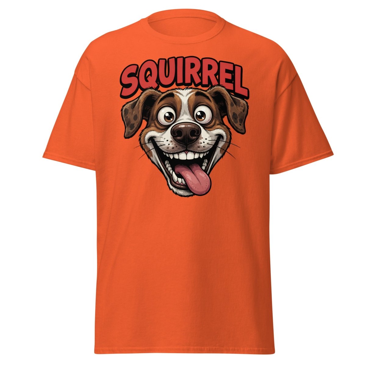 SQUIRREL! Funny Dog T-Shirt - Distracted Puppy Tee - Orange - TeeRipple