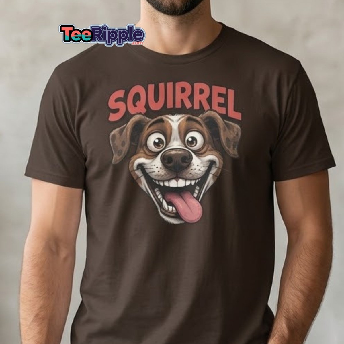 SQUIRREL! Funny Dog T-Shirt - Distracted Puppy Tee - Maroon - TeeRipple