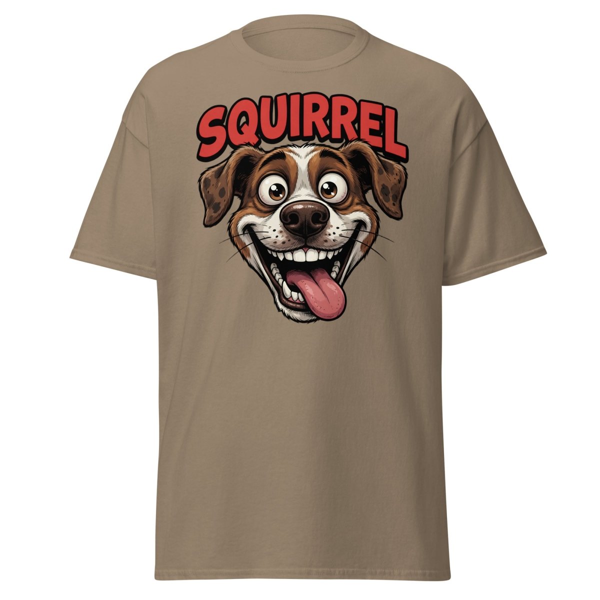 SQUIRREL! Funny Dog T-Shirt - Distracted Puppy Tee - Brown Savana - TeeRipple